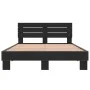 Engineered wood and black metal bed frame 140x200cm by vidaXL, Beds and slatted bases - Ref: Foro24-3280147, Price: 144,45 €,...