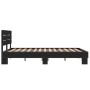 Engineered wood and black metal bed frame 140x200cm by vidaXL, Beds and slatted bases - Ref: Foro24-3280147, Price: 146,22 €,...