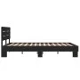 Engineered wood and black metal bed frame 140x200cm by vidaXL, Beds and slatted bases - Ref: Foro24-3280147, Price: 144,45 €,...
