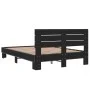 Engineered wood and black metal bed frame 140x200cm by vidaXL, Beds and slatted bases - Ref: Foro24-3280147, Price: 144,45 €,...