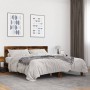 Engineered wood bed frame metal smoked oak 160x200cm by vidaXL, Beds and slatted bases - Ref: Foro24-3280139, Price: 151,38 €...