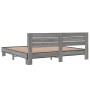 Estructura cama madera ingeniería metal gris Sonoma 200x200 cm