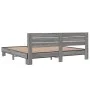 Estructura cama madera ingeniería metal gris Sonoma 200x200 cm de vidaXL, Camas y somieres - Ref: Foro24-3280130, Precio: 161...