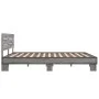 Sonoma gray metal engineered wood bed frame 150x200 cm by vidaXL, Beds and slatted bases - Ref: Foro24-3280145, Price: 145,81...