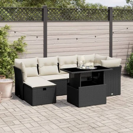 7-piece garden sofa set with black synthetic rattan cushions by vidaXL, Garden sets - Ref: Foro24-3274656, Price: 467,47 €, D...