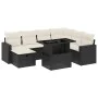 8-teiliges Gartensofa-Set und schwarze synthetische Rattankissen von vidaXL, Gartensets - Ref: Foro24-3274836, Preis: 512,76 ...