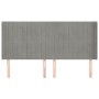 Cabecero con orejas de terciopelo gris claro 203x16x118/128 cm