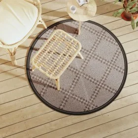 Brown PP outdoor rug Ø120 cm by vidaXL, Outdoor protectors - Ref: Foro24-368478, Price: 18,30 €, Discount: %