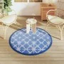 Blau-weißer PP-Außenteppich Ø120 cm von vidaXL, Outdoor-Protektoren - Ref: Foro24-368490, Preis: 20,19 €, Rabatt: %