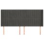 Cabecero con orejas de terciopelo gris oscuro 203x16x118/128 cm