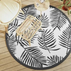 Schwarz-weißer PP-Außenteppich Ø160 cm von vidaXL, Outdoor-Protektoren - Ref: Foro24-368471, Preis: 29,91 €, Rabatt: %