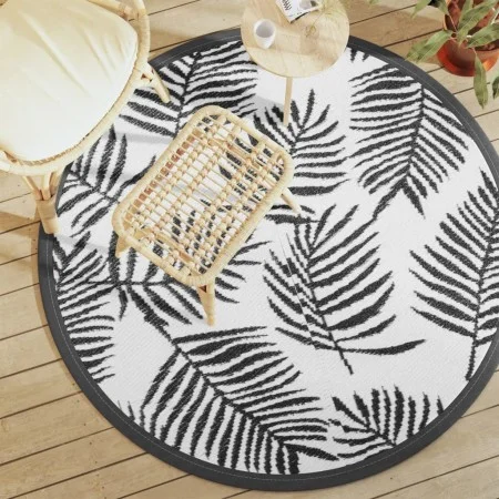 Schwarz-weißer PP-Außenteppich Ø160 cm von vidaXL, Outdoor-Protektoren - Ref: Foro24-368471, Preis: 29,91 €, Rabatt: %