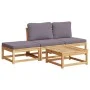 4-piece garden furniture set with solid acacia wood cushions by vidaXL, Modular outdoor sofas - Ref: Foro24-3214326, Price: 3...