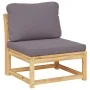 4-piece garden furniture set with solid acacia wood cushions by vidaXL, Modular outdoor sofas - Ref: Foro24-3214326, Price: 3...