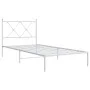 Bettgestell aus Metall mit weißem Kopfteil 90x200 cm von vidaXL, Betten und Lattenroste - Ref: Foro24-376544, Preis: 65,64 €,...