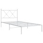 Bettgestell aus Metall mit weißem Kopfteil 90x200 cm von vidaXL, Betten und Lattenroste - Ref: Foro24-376544, Preis: 66,57 €,...
