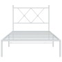 Bettgestell aus Metall mit weißem Kopfteil 90x200 cm von vidaXL, Betten und Lattenroste - Ref: Foro24-376544, Preis: 66,57 €,...
