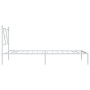 Bettgestell aus Metall mit weißem Kopfteil 90x200 cm von vidaXL, Betten und Lattenroste - Ref: Foro24-376544, Preis: 66,57 €,...