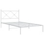 Bettgestell aus Metall mit weißem Kopfteil 100x200 cm von vidaXL, Betten und Lattenroste - Ref: Foro24-376546, Preis: 76,94 €...
