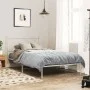 Metal bed frame with white headboard 100x200 cm by vidaXL, Beds and slatted bases - Ref: Foro24-376546, Price: 75,73 €, Disco...
