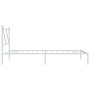 Bettgestell aus Metall mit weißem Kopfteil 100x200 cm von vidaXL, Betten und Lattenroste - Ref: Foro24-376546, Preis: 76,94 €...