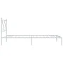 Metal bed frame with white headboard 100x200 cm by vidaXL, Beds and slatted bases - Ref: Foro24-376546, Price: 75,73 €, Disco...
