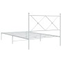 Bettgestell aus Metall mit weißem Kopfteil 100x200 cm von vidaXL, Betten und Lattenroste - Ref: Foro24-376546, Preis: 76,94 €...
