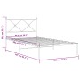 Bettgestell aus Metall mit weißem Kopfteil 100x200 cm von vidaXL, Betten und Lattenroste - Ref: Foro24-376546, Preis: 76,94 €...