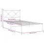 Metal bed frame with white headboard 100x200 cm by vidaXL, Beds and slatted bases - Ref: Foro24-376546, Price: 75,73 €, Disco...