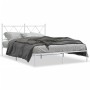 Estructura de cama de metal con cabecero blanca 135x190 cm de vidaXL, Camas y somieres - Ref: Foro24-376550, Precio: 94,53 €,...