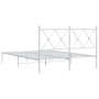 Metallbettgestell mit weißem Kopfteil 135x190 cm von vidaXL, Betten und Lattenroste - Ref: Foro24-376550, Preis: 94,62 €, Rab...
