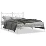 Bettgestell aus weißem Metall mit Kopfteil 140x200 cm von vidaXL, Betten und Lattenroste - Ref: Foro24-376552, Preis: 93,85 €...