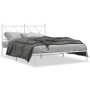 Estructura de cama con cabecero metal blanca 140x200 cm de vidaXL, Camas y somieres - Ref: Foro24-376552, Precio: 95,18 €, De...