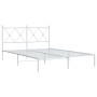 Bettgestell aus weißem Metall mit Kopfteil 140x200 cm von vidaXL, Betten und Lattenroste - Ref: Foro24-376552, Preis: 95,26 €...