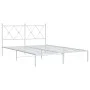 Estructura de cama con cabecero metal blanca 140x200 cm de vidaXL, Camas y somieres - Ref: Foro24-376552, Precio: 93,85 €, De...
