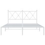 Estructura de cama con cabecero metal blanca 140x200 cm de vidaXL, Camas y somieres - Ref: Foro24-376552, Precio: 95,18 €, De...