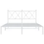 White metal bed frame with headboard 140x200 cm by vidaXL, Beds and slatted bases - Ref: Foro24-376552, Price: 93,85 €, Disco...