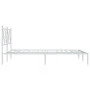 White metal bed frame with headboard 140x200 cm by vidaXL, Beds and slatted bases - Ref: Foro24-376552, Price: 93,85 €, Disco...