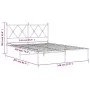 White metal bed frame with headboard 140x200 cm by vidaXL, Beds and slatted bases - Ref: Foro24-376552, Price: 93,85 €, Disco...
