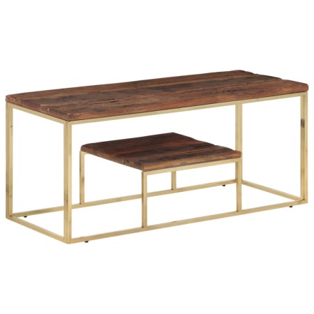 Stainless steel coffee table solid wood naughty gold by vidaXL, Coffee table - Ref: Foro24-350022, Price: 109,61 €, Discount: %