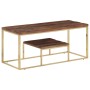Stainless steel coffee table solid wood naughty gold by vidaXL, Coffee table - Ref: Foro24-350022, Price: 109,61 €, Discount: %