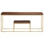 Stainless steel coffee table solid wood naughty gold by vidaXL, Coffee table - Ref: Foro24-350022, Price: 109,61 €, Discount: %