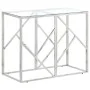 Console table silver stainless steel and tempered glass by vidaXL, Side tables - Ref: Foro24-349985, Price: 128,45 €, Discoun...