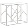 Konsolentisch aus silbernem Edelstahl und gehärtetem Glas von vidaXL, Seitentische - Ref: Foro24-349985, Preis: 137,12 €, Rab...