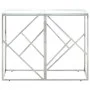 Console table silver stainless steel and tempered glass by vidaXL, Side tables - Ref: Foro24-349985, Price: 128,45 €, Discoun...