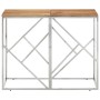 Console table stainless steel and solid silver acacia wood by vidaXL, Side tables - Ref: Foro24-349991, Price: 86,38 €, Disco...