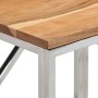 Console table stainless steel and solid silver acacia wood by vidaXL, Side tables - Ref: Foro24-349991, Price: 86,38 €, Disco...