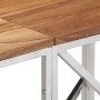 Console table stainless steel and solid silver acacia wood by vidaXL, Side tables - Ref: Foro24-349991, Price: 86,38 €, Disco...