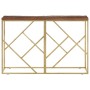 Mesa consola acero inoxidable madera maciza traviesa dorado de vidaXL, Mesas auxiliares - Ref: Foro24-349998, Precio: 102,78 ...