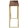 Mesa consola acero inoxidable madera maciza traviesa dorado de vidaXL, Mesas auxiliares - Ref: Foro24-349998, Precio: 102,78 ...